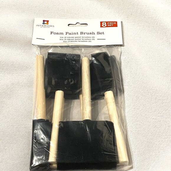 interiors by design 8 piece foam paint brush set 1 in 2 in 3 in - Picture 1 of 5